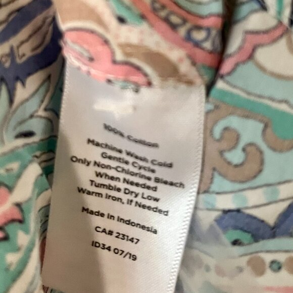 Talbots NWT Blooming Paisley Long Sleeved 100% Cotton Shirt Size 1X - Picture 6 of 7